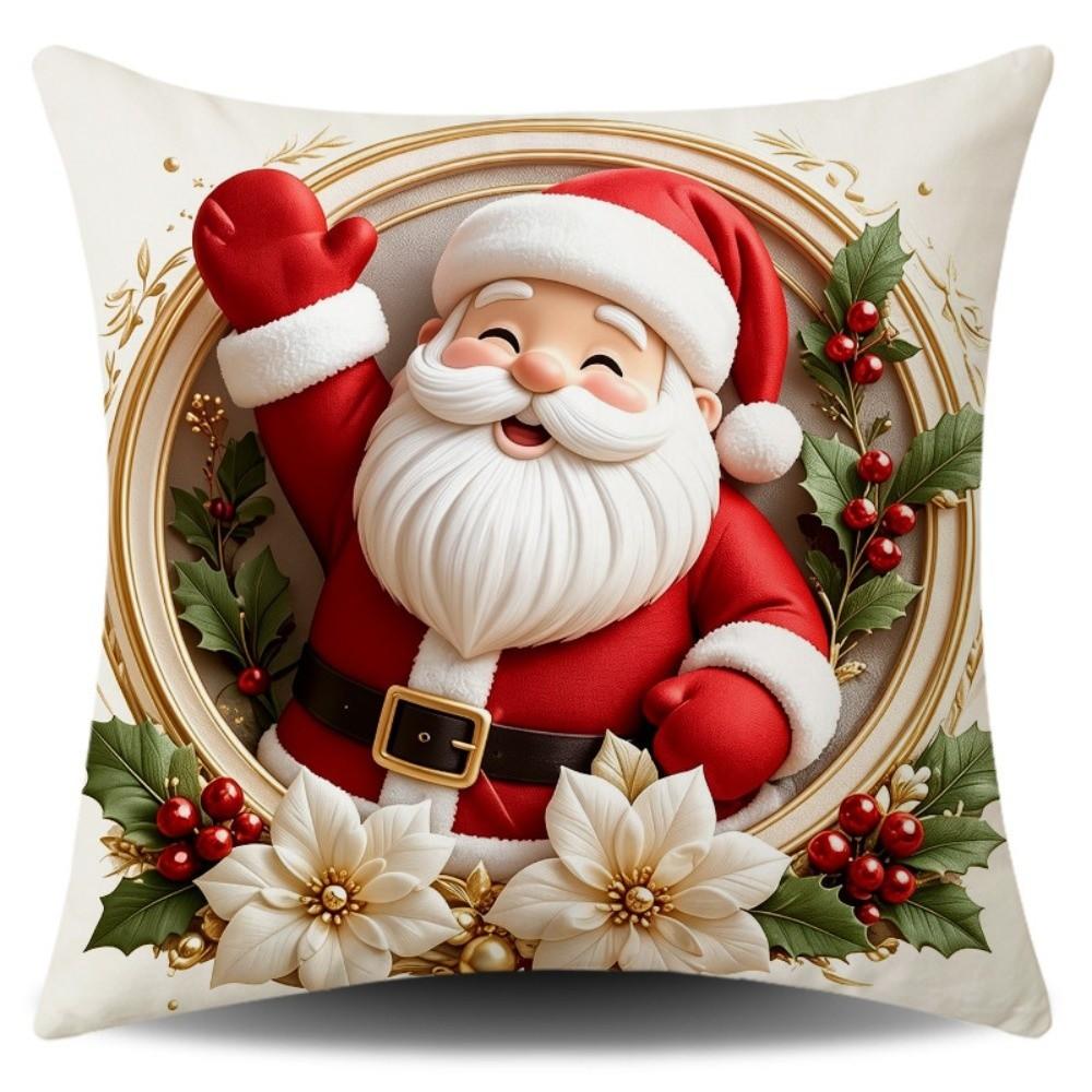 Soft Fabric Christmas Pillow Cover Square Sofa Pillow Case New Holiday Throw Cushion Home Decor