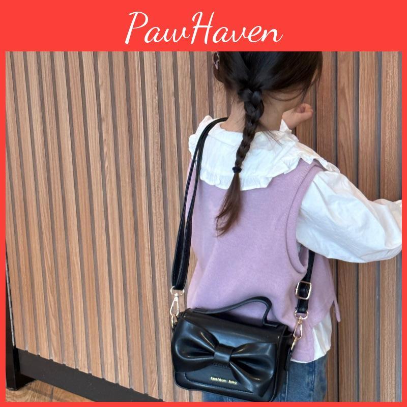 Pu Charming Mini Handbag For Girls And Boys With Delightful Bow Design For School Use