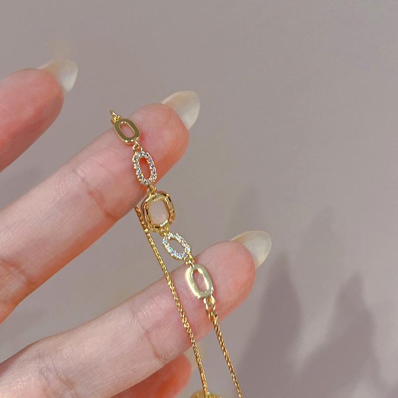 Elegant Crystal Flowers Bracelet For Women Y2K Sweet Moon Cherry Blossom Bow Zircon Bracelets Luxury Designer Jewelry Gift