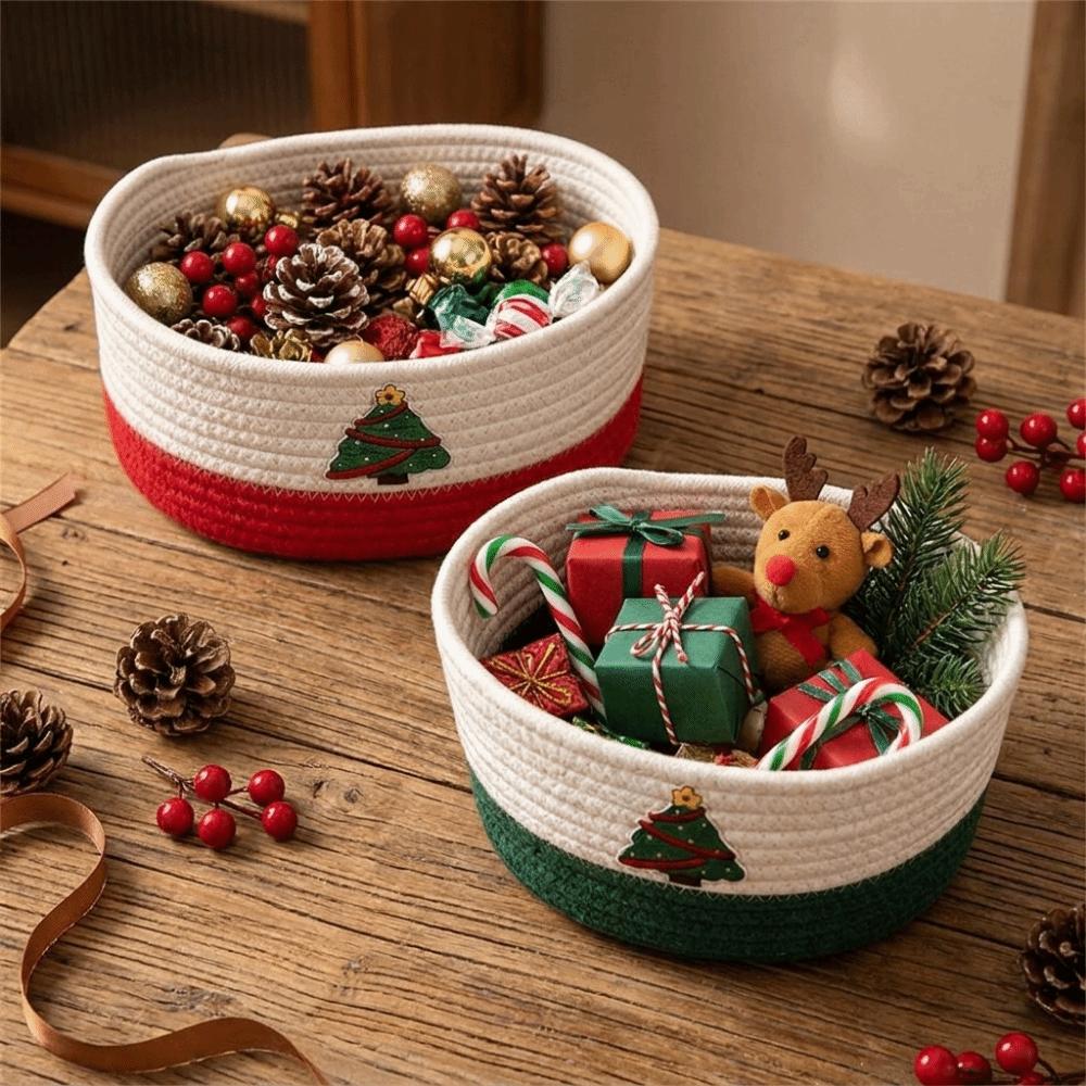 Cotton Rope Hand Woven Storage Basket Cute Small Item Storage Basket Candy Storage Baskets Bedroom
