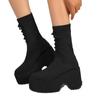 Scarpe da Donna con Tacco Alto a Zeppa in Camoscio Stivali Calzino da Neve Designer Caldi Lavorati a Maglia Scarpe Casual Tendenza Inverno Décolleté Goth Stivaletti Chelsea da Donna