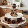 Rustic Fall Home Decor Lighted Patchwork Ghost Resin Figurine with Pumpkin Lantern, Farmhouse Style Halloween Thanksgiving Table Decorations Tabletop