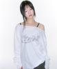 AMES-WORLDWIDE Unicorn Sheer Ls Tee Ivory