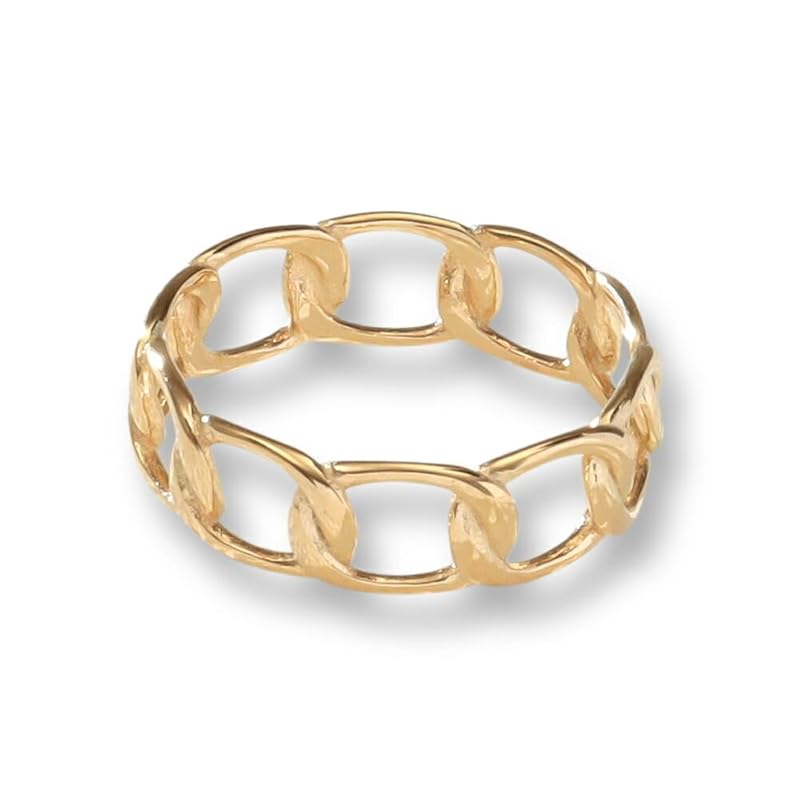 

[mico.lor] stainless ring (401) chain ring ladies golden woman surgical stainless steel 316L gold No. 13