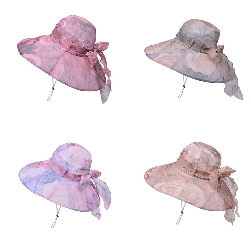 Polyester Sun Hat For Women With Large Brim Uv Protection Sunshade Fashion Summer Accessory
