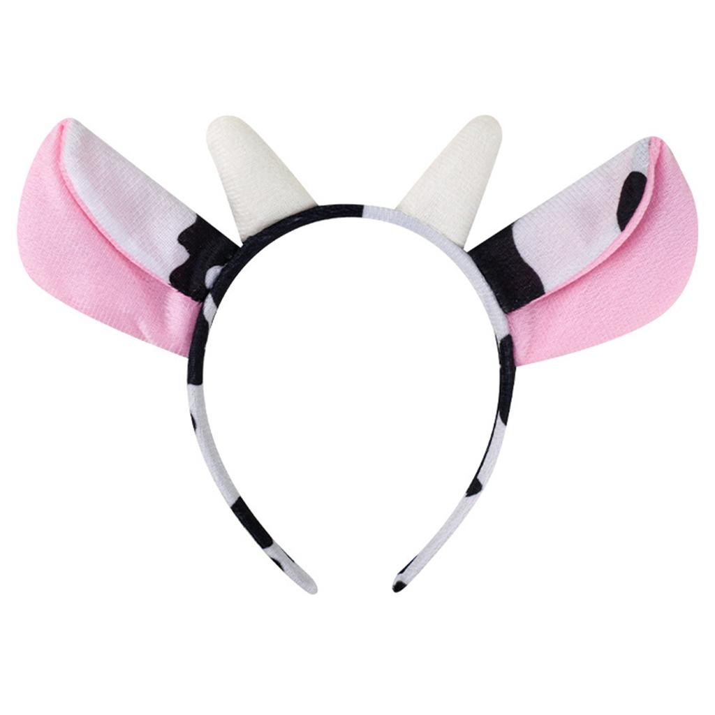 Cute Cartoon Cow Horn Headband Soft Fabric Elastic Design for Kids Teens and Adults Anime Lover Cosplay Event Accessory