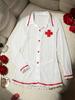 Plus Size Sexy Nurse Costume: Women's Sheer Shirt Style Pajamas with Lace Trim & Thong