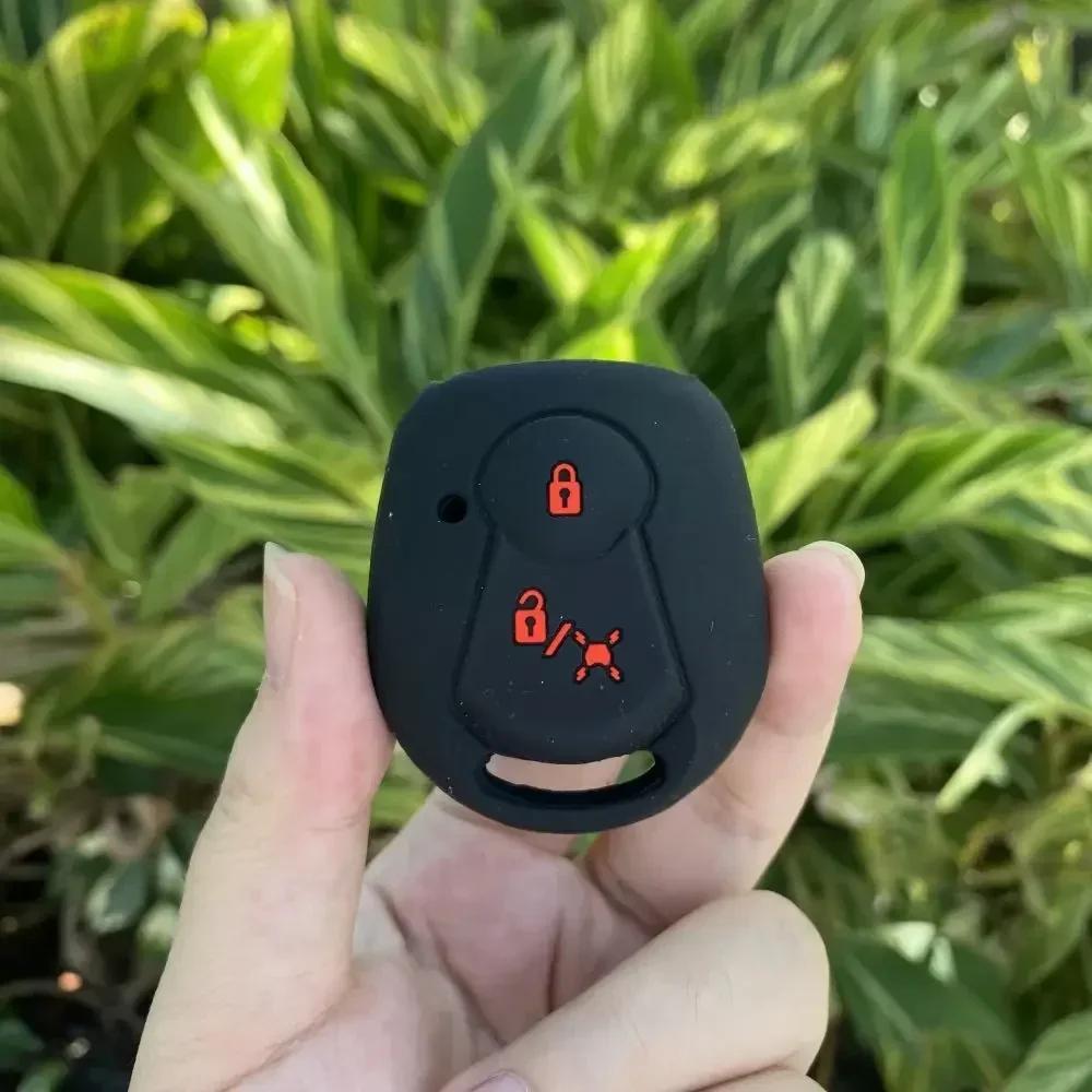 2 Buttons Silicone Car Key Cover Case Protective Skin Shell Rubber Set for Ssangyong Actyon Kyron Rexton Keychain Accessories