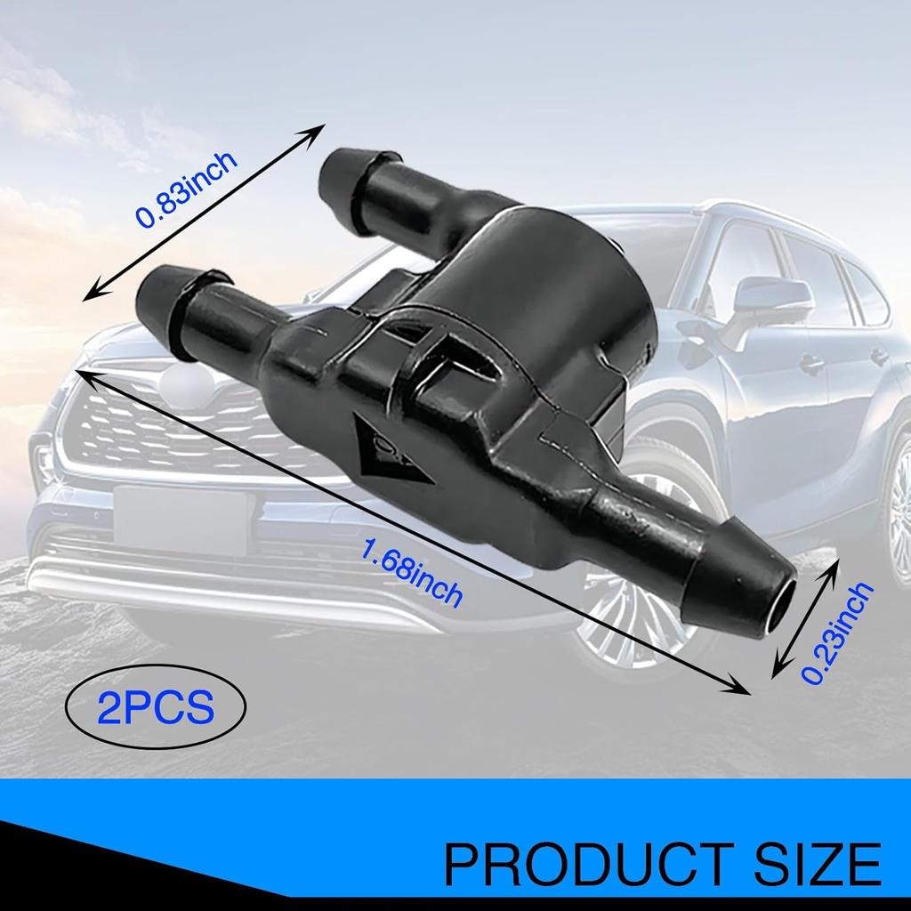 2PCS Windshield Washer Check Valve – 3-Port Y Connector Replacement for Wiper Nozzle System, Fits OE# 8532128020, Compatible with Toyota Lexus