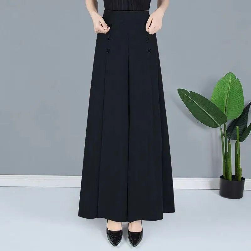 Summer Fashion Thin Skirt Pants for Women, Loose Skirt Pants for Middle-aged and Elderly People, Drape Wide-leg Women's Pants, Leg Pants