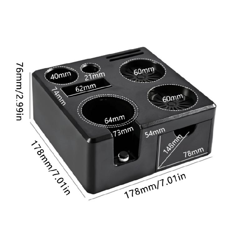 Kitchen Storage Solution Espresso Coffee Tamper Station Stand With Tool Drawer Compartment for 51/54/58mm Portafilter