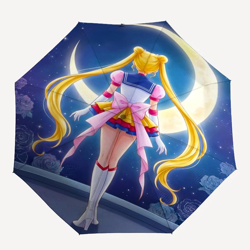 1pc Sailor Moon Umbrella, Sun Protection, And UV Shielding. It Has Eight Sturdy Ribs for Outdoor Use And Perfect As a Holiday Gift