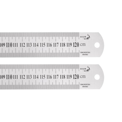 uxcell Stainless Steel Rulers, Set of 2, 120cm/48" Length x 1/20" Thickness x 1-1/2" Width, Inch and Metric, Linear Measuring Tool for Woodworking, Pa