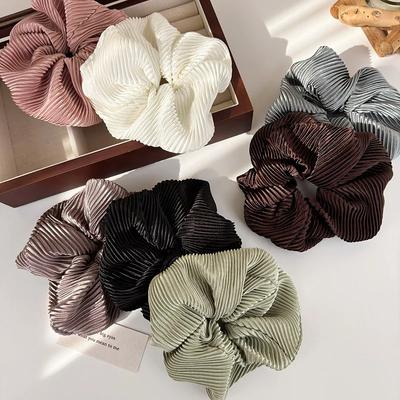 Scrunchies Grandes Estilo Coreano Elásticos de Cor Sólida para Cabelo Laços de Cabelo Femininos Prendedor de Rabo de Cavalo Elásticos Acessórios de Cabelo