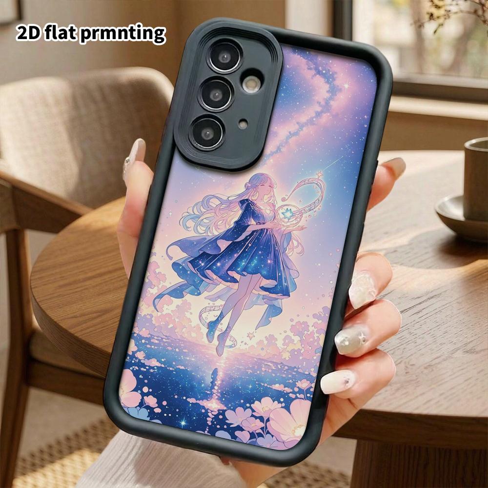 Phone Case: 2D Flat Samsung Galaxy A34 A35 M05 M06 S20 S22 S21 FE Plus 5G Tiered Protective Case, Flower Sea Nebula, Christmas and Halloween Gift
