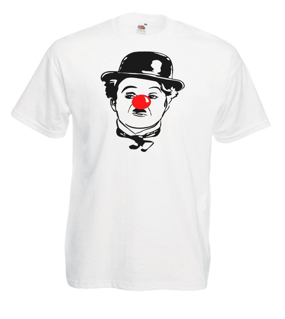 Adults Red Nose Silent Actor The Tramp English Comic Actor Unisex White TShirt