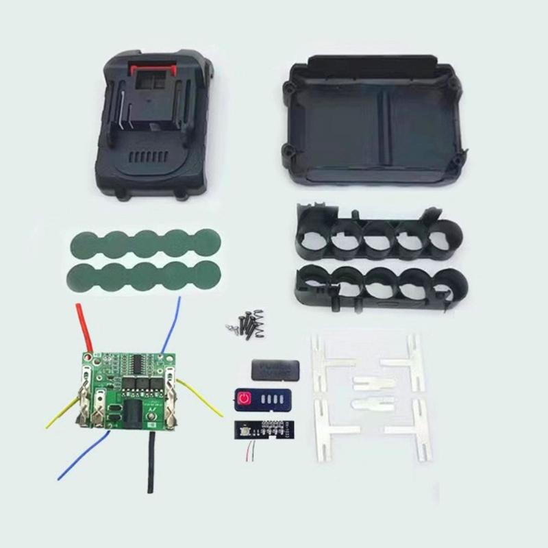 Batterieaufbewahrungskoffer aus Kunststoff Geeignet für Werkzeug 10/15/20 Zellen ABS-Gehäuse mit LED-Leistungsanzeige