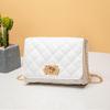 Embroidered Rhombus Chain Lock Small Square Bag, a New Versatile Change Mobile Phone Women's Bag