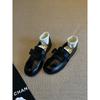 Cowhide Version~ Round Head Bow British Style Loafers One Pedal Retro College Single Shoes Low Heel Small Leather Shoes Women