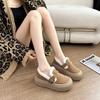 Muffin Plateauschuhe Damen Winterbekleidung runder Kopf warm und Samt Mode lässige Baumwollschuhe