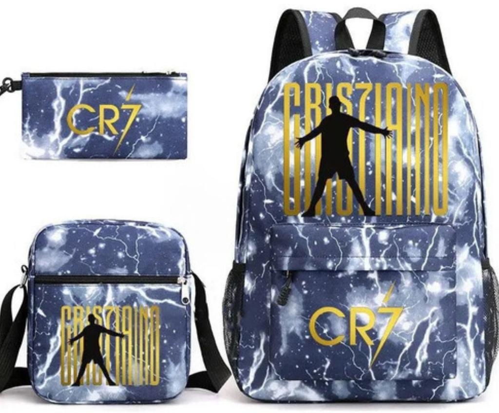 Youth Fashion Backpack Shoulder Bag Pencil Case Children'S Student School Bag 3-Piece Set