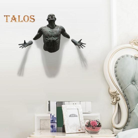 Male Abstract Sculpture Resin Art Wall Decor Human Body Statue Wall Mount Artistic Figure Sculpture for Home Living Room Gallery