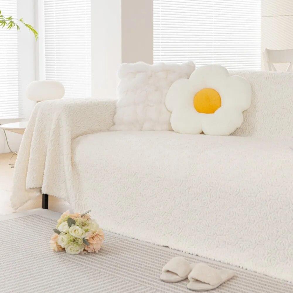 Modern Simple Solid Sofa Throw Cover Non Slip Sofa Towel Nordic Dust Protection Sofa Mat Blanket