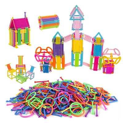 65~240ks Dětské DIY stavebnice Tyčky s úložným sáčkem Montessori Rané učení Dětské plastové inteligence tyčky TMZ