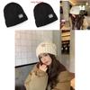 Knit Hat For Women With Letter Embroidery Warm Windproof Autumn Winter