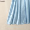 ZANZEA Women Casual V-Neck Elegant Half Sleeve Dress