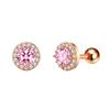 16G Zircon Micro-Inlaid Stainless Steel Cartilage Stud Earrings for Women - Trendy and Sleek Design