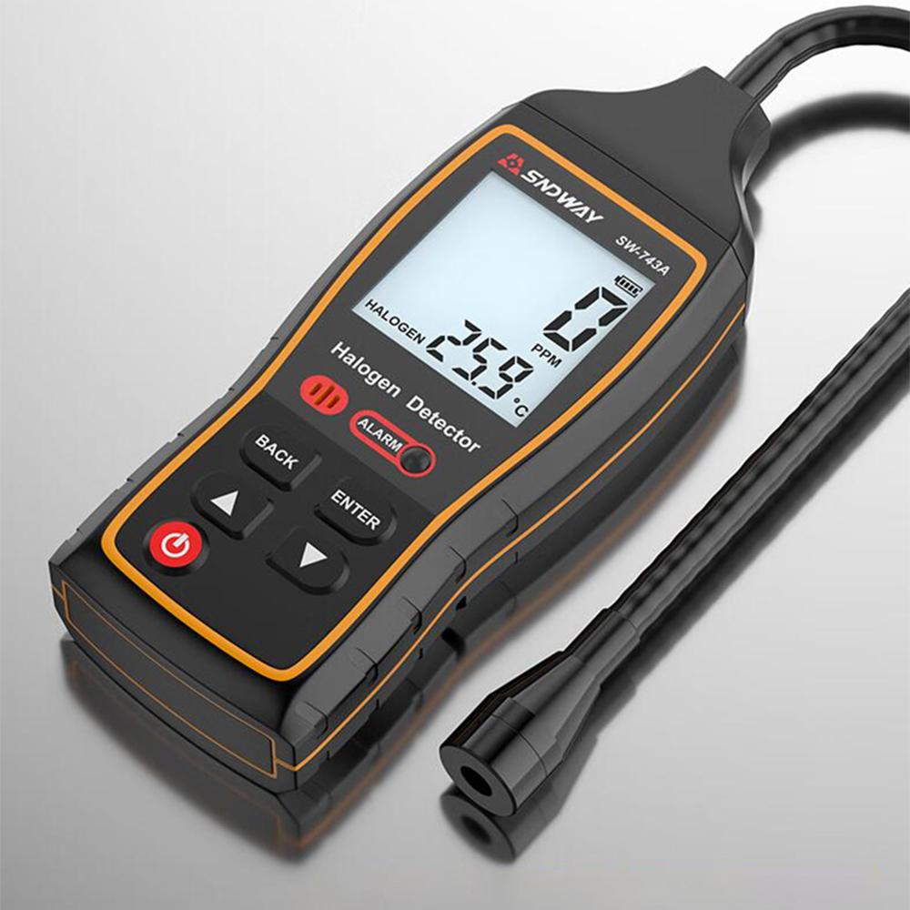 Electronic Air Conditioning 0-1000PPM Refrigerant Leak Tester LCD Display & Sound-Light-Vibration AlarmFreon Maintenance Leak Halogen Gas Detector
