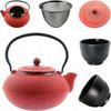 KETTLE 1.5 L CAST IRON TEAPOT STRAINER TEA INFuser SET + 2x CUPS