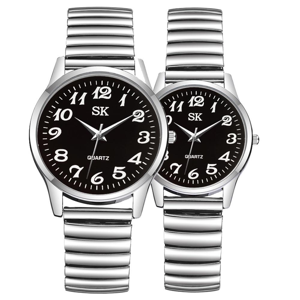 Men's Women's Bussiness Watch Couple Watch Set Romantic Bohemian Style Elastic Strap Quartz Watch Set (Box Not Included)