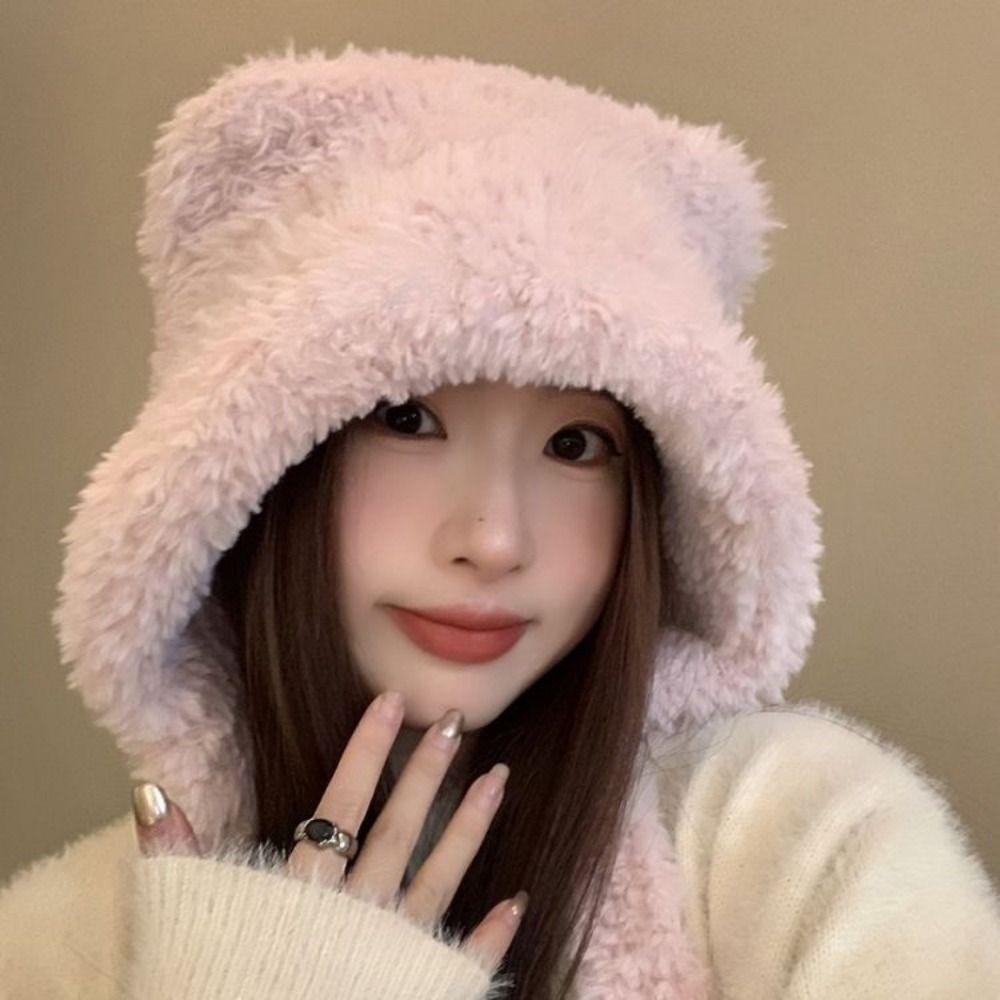 Winter Ear Protection Hat Fashion Bear Beanies Bonnet New Plush Earmuffs Cap