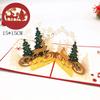 Merry Christmas Cards 3D Pop Up Christmas Tree Cards Christmas Decoration Winter Gift Laser Cut New Year Santa Greeting Cards