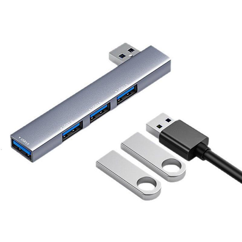 Aluminum Laptop Docking Station: 4-in-1 USB 3.0 Hub with Type-C Interface