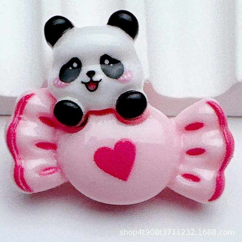 

10 Pcs New Cute Cartoon Cake Strawberry Panda Flat Back Resin Scrapbooking DIY Jewelry Hairpin Craft Decoration Accessories