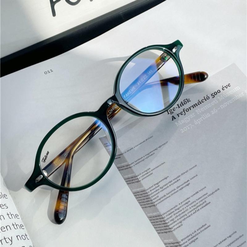 Leopard Framed Myopia Glasses Oval Anti Blue Light Glasses Metal Hinge Connection for Sweet Cool Girl Decorative Glasses