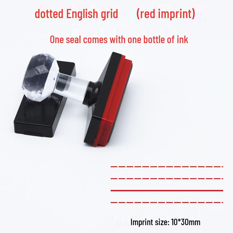 Vierzeiliger Drei-Linien-Englisch-Schreib- und Korrekturstempel für Lehrer