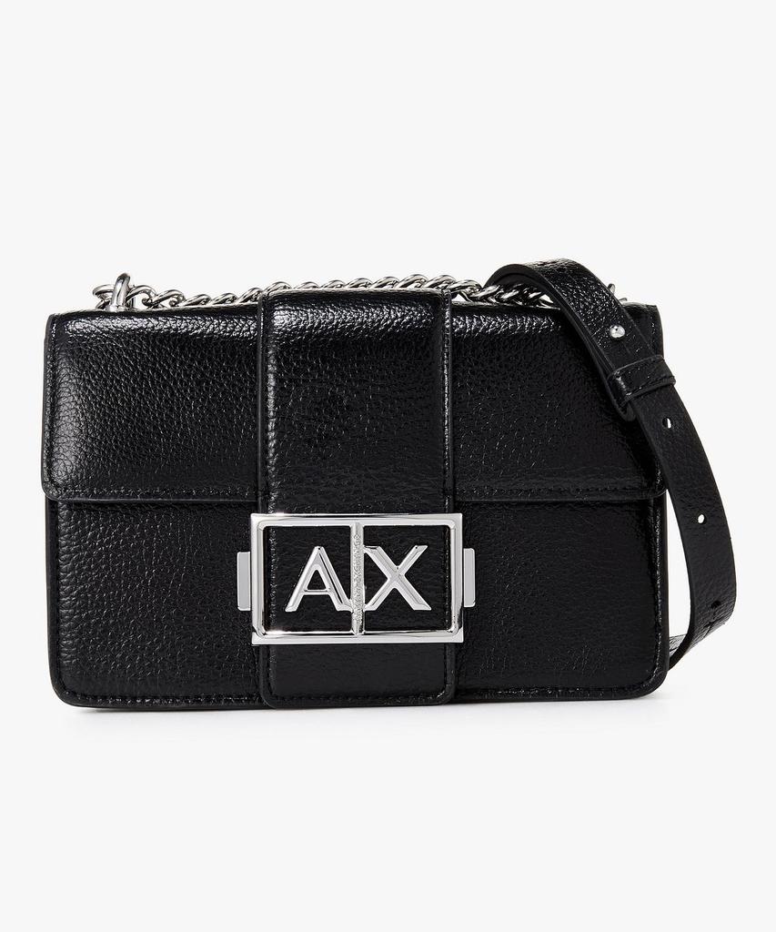 Armani Exchange Women'S Metal Logo Closure Shoulder Bag _Black_A425170501