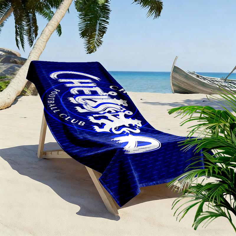 Chelsea F.C Print Beach Towel, Large Soft Quick Dry Towel for Beach Camping Swimming