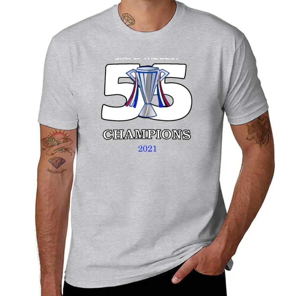 Rangers 55 Champions T-Shirt Kawaii Clothes Tees Graphics Black T Shirts for Men