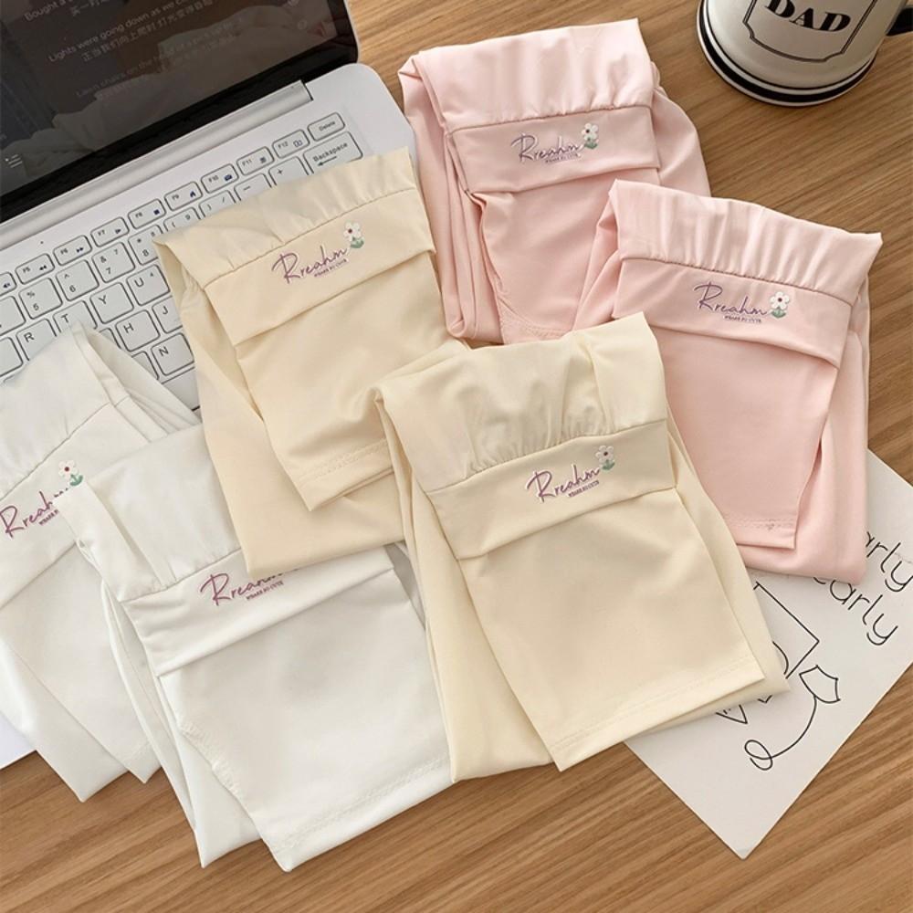 Flower Embroidered Long Ice Silk Sleeves Loose Cycling Gloves Sunscreen Arm Covers  Summer