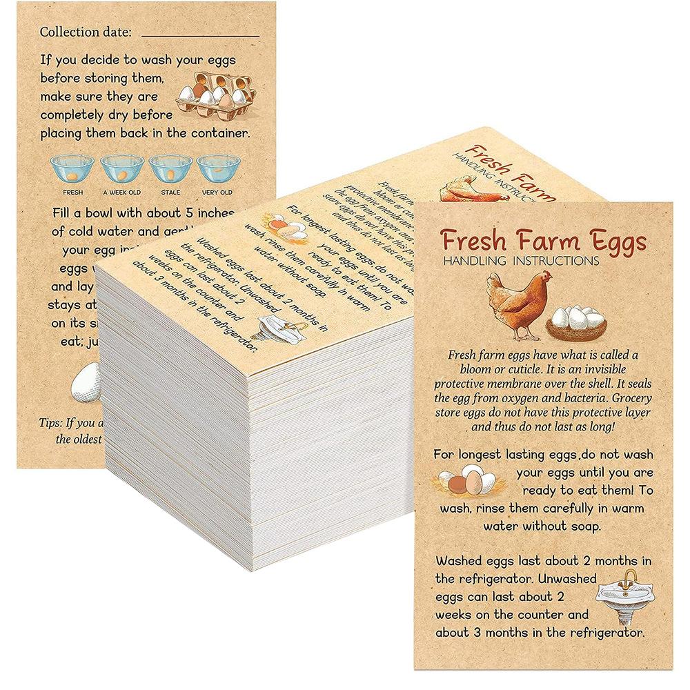 

50 шт. Карточки с инструкциями по обращению со свежими фермерскими яйцами, Штампы для яиц для ухода за яйцами, Для яичных лотков, Многоразовые