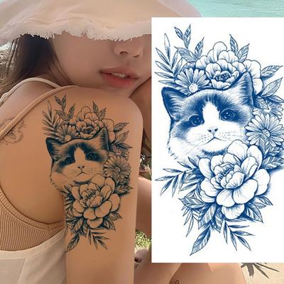 Semipermanentní tetování 2Weeks Tattoo Kolekce nálepek na tetování s dlouhou životností, 1 kus, ilustrace - HAPPYCAT