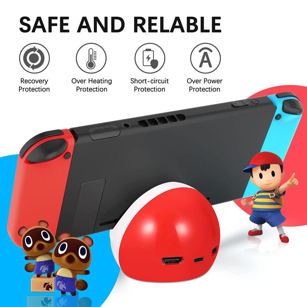 Station d'accueil TV Switch pour Nintendo Switch Adaptateur portable compatible HDMI Support de conversion de base de chargement multifonctionnel