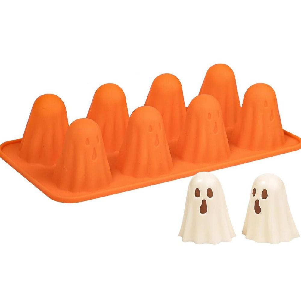 Orange Ghost Jello Mold Silicone Chocolate Mold DIY Halloween Ghost Baking Mold  Kitchen Baking