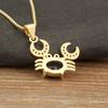 Nidin New Arrival Classic Crab Pendant Necklace for Women 4 Colors Cubic Zirconia Moon & Crab Choker Multicolor Fashion Jewelry