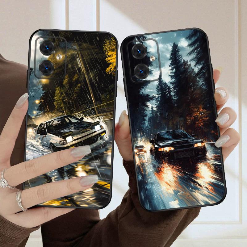 A car in the rain For Motorola Moto G 04 G05 G14 15 24 34 35 54 55 75 84 85 Edge 40 50 Fusion 60 Fusion silicone soft phone case